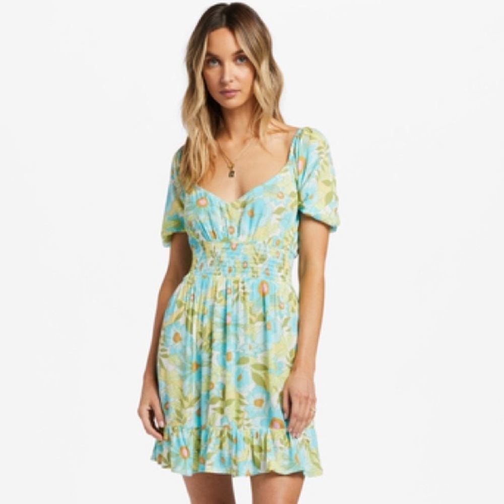 🔆BILLABONG🔆SOMETIME BEAUTIFUL FLORAL DRESS MINI SUMMER VACATION - Picture 3 of 14